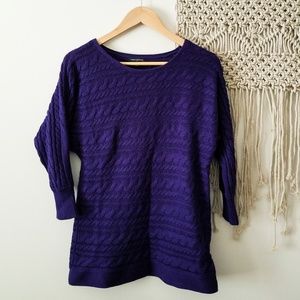 Banana Republic Royal Purple Chunky Knit Sweater